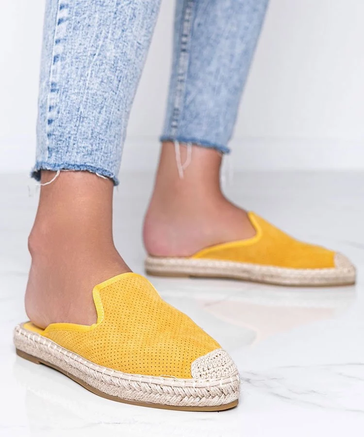 Żółte klapki z zabudowanym przodem Kinshasa