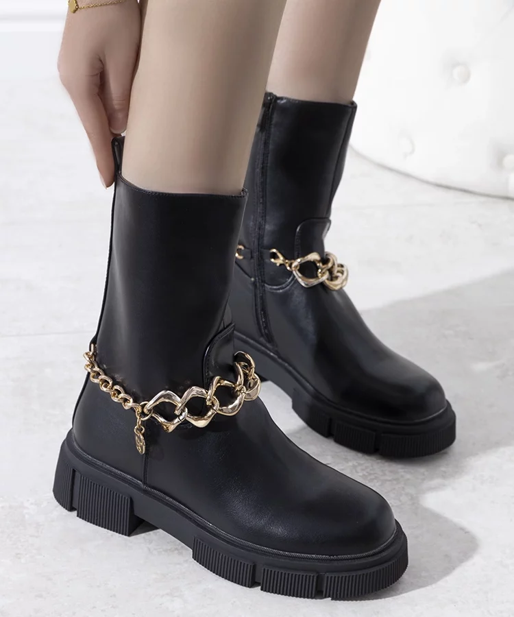 Czarne ocieplane botki Marsha