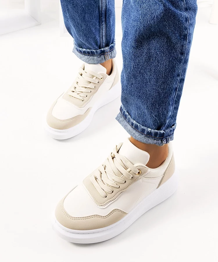 Beżowe sneakersy damskie Selma