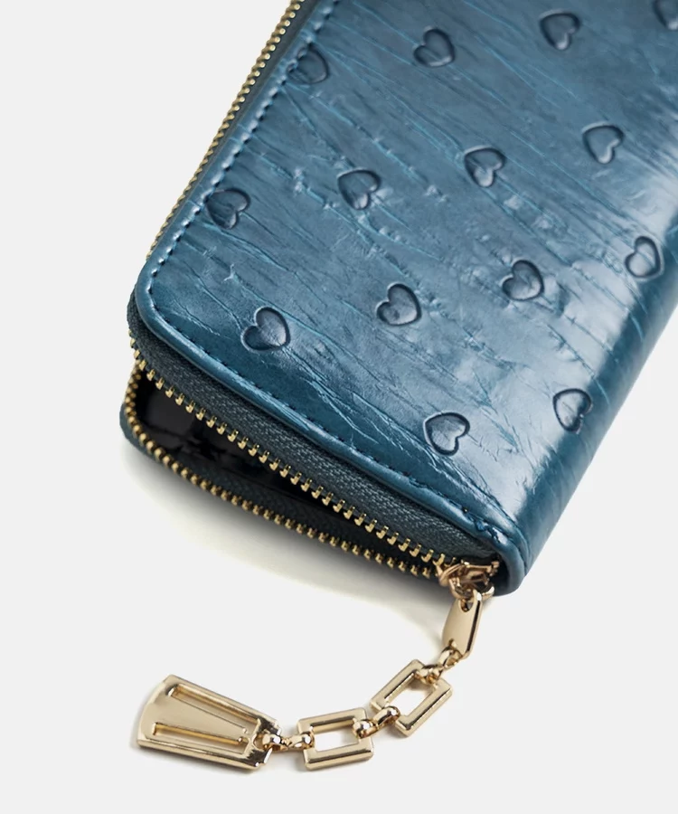 Niebieski portfel w serduszka Dumont