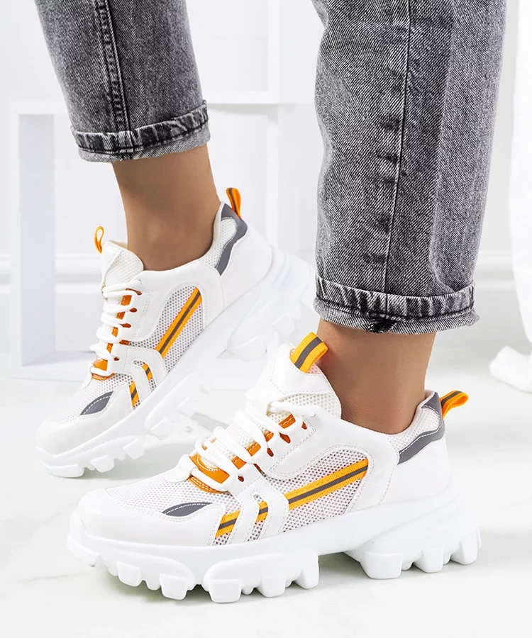 Białe sneakersy damskie Bernier