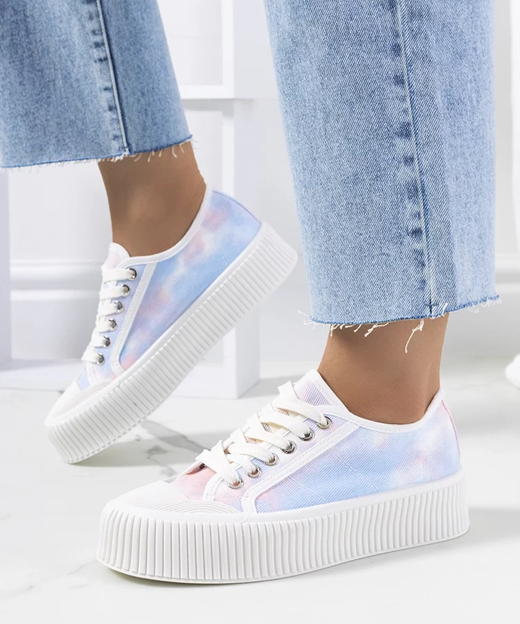 Niebiesko różowe trampki damskie Steen