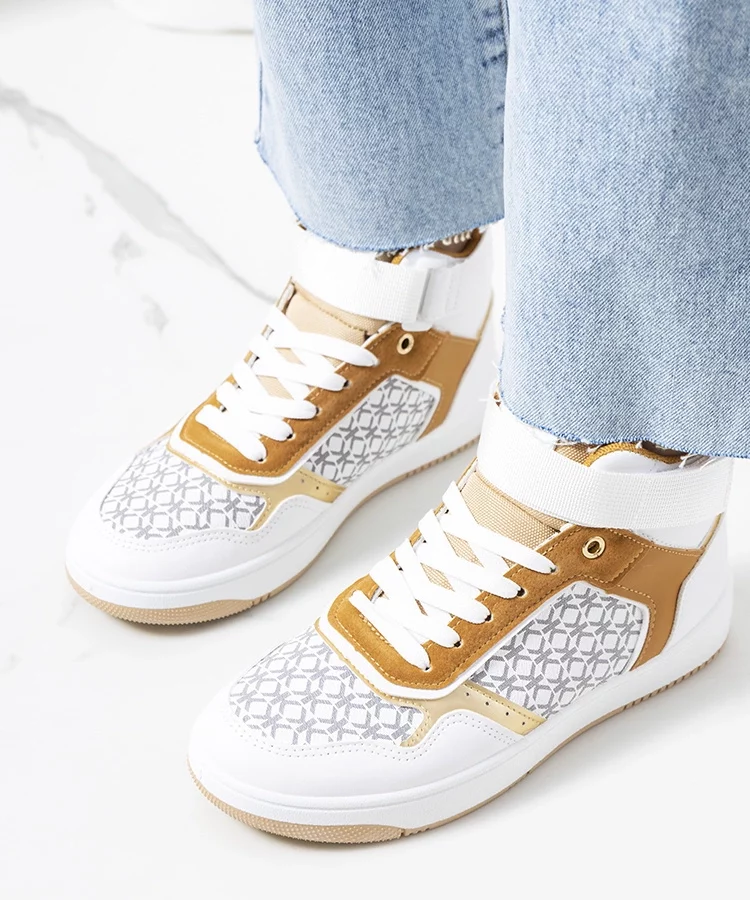 Białe sneakersy za kostkę Emmers