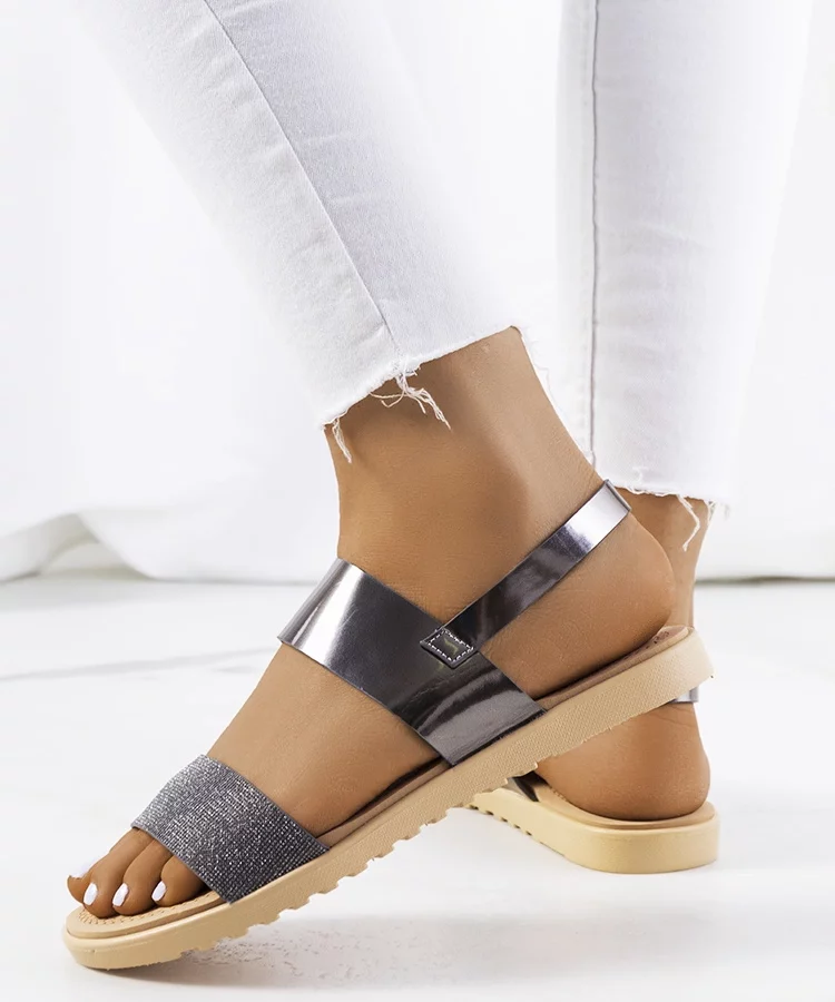 Srebrne sandały damskie Laval