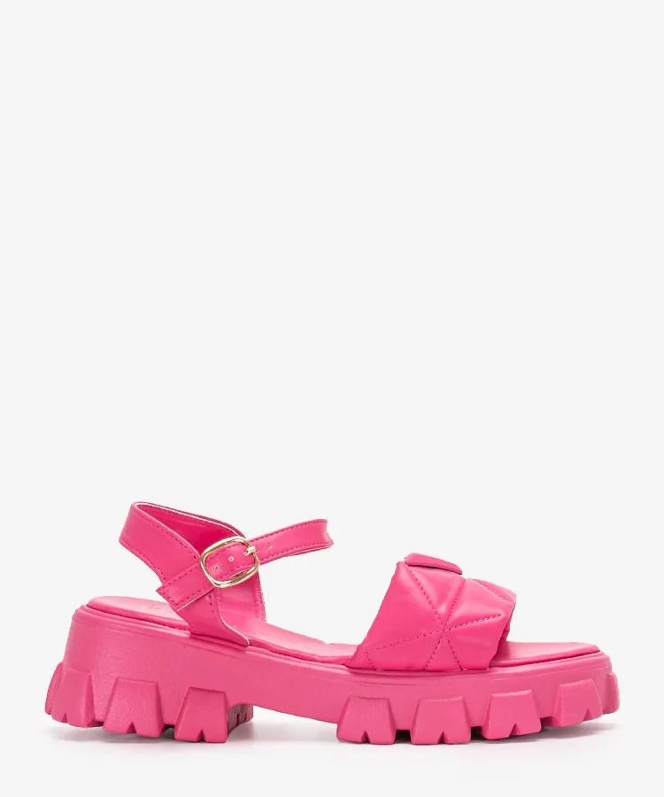Różowe sandały na platformie Ferlandi