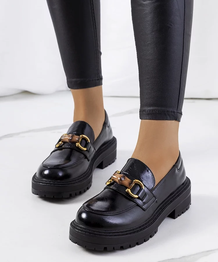 Czarne mokasyny Kemze