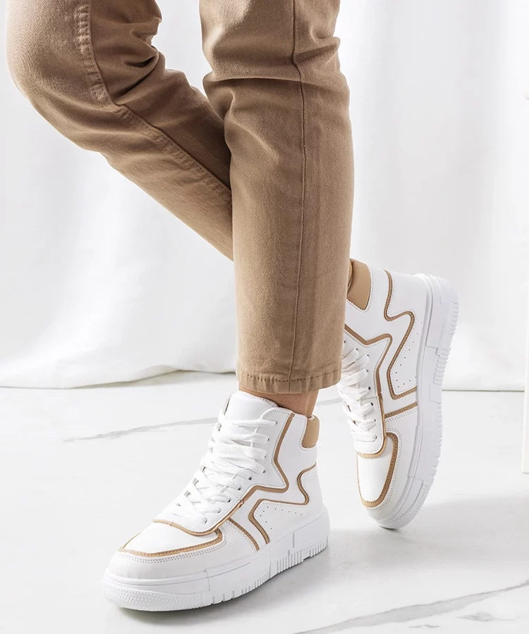 Białe sneakersy za kostkę Roseda