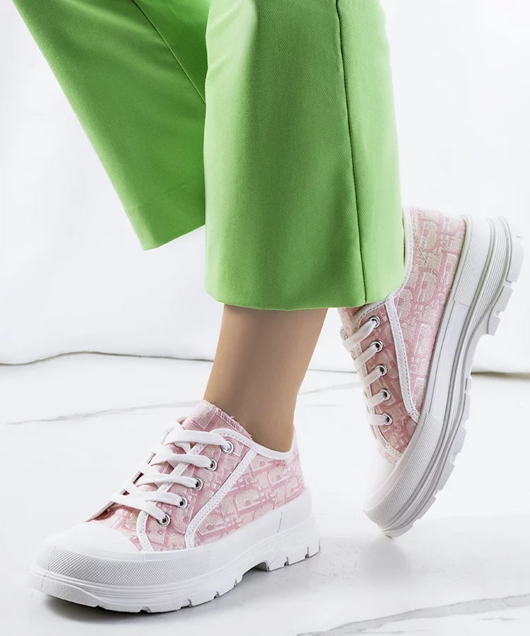 Różowe trampki na platformie Valida