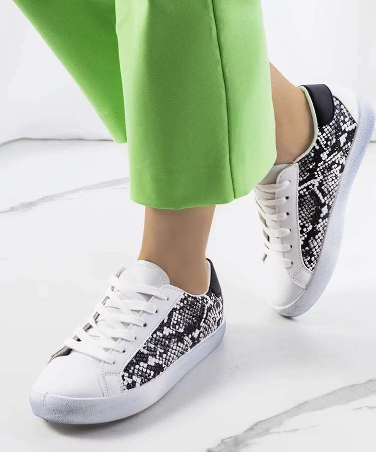 Białe tenisówki Kameta Snake