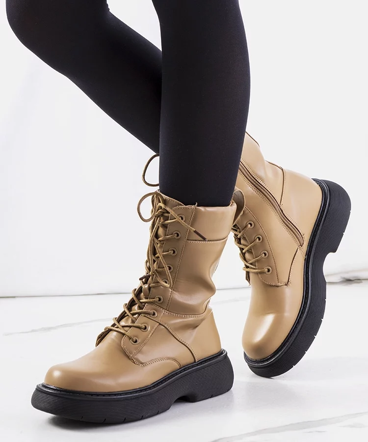 Brązowe botki ocieplane Sobrin