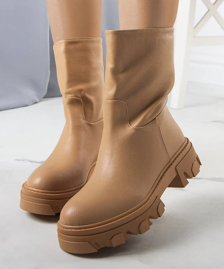 Brązowe botki ocieplane Nasidi