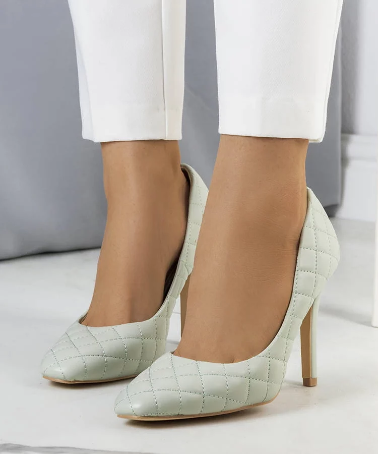 Zielone szpilki pikowane Nadelia