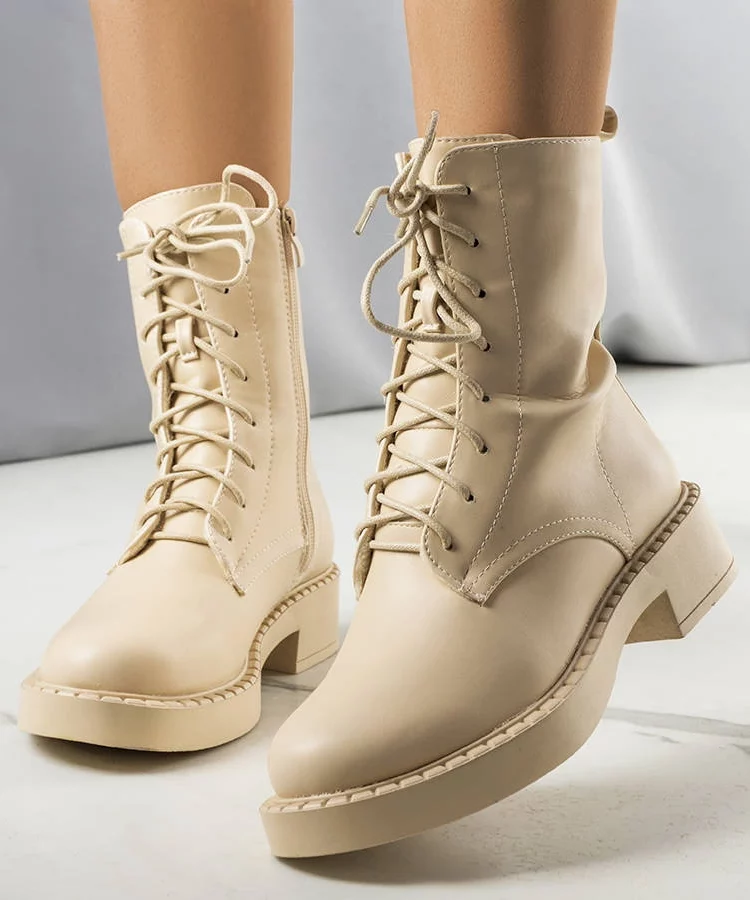 Beżowe ocieplane traperki Ildar