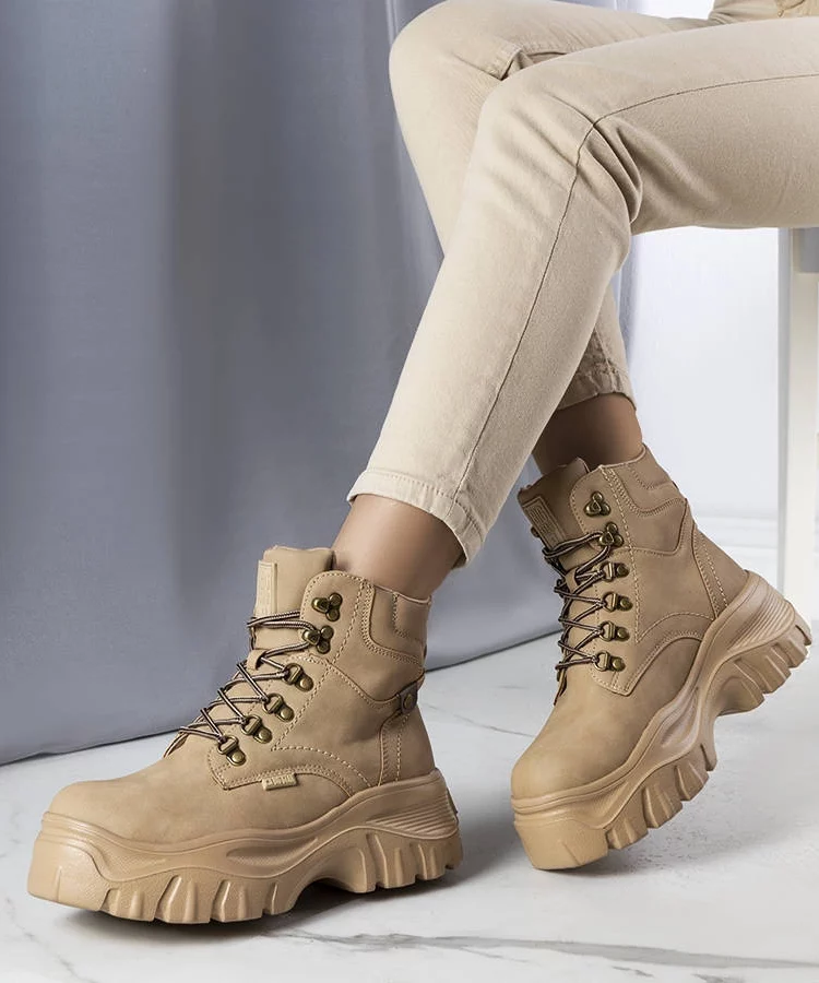 Beżowe traperki Big Star KK274366