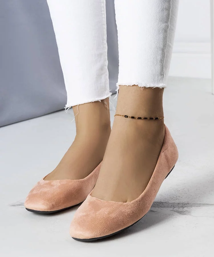 Różowe baleriny z eko-zamszu Jules