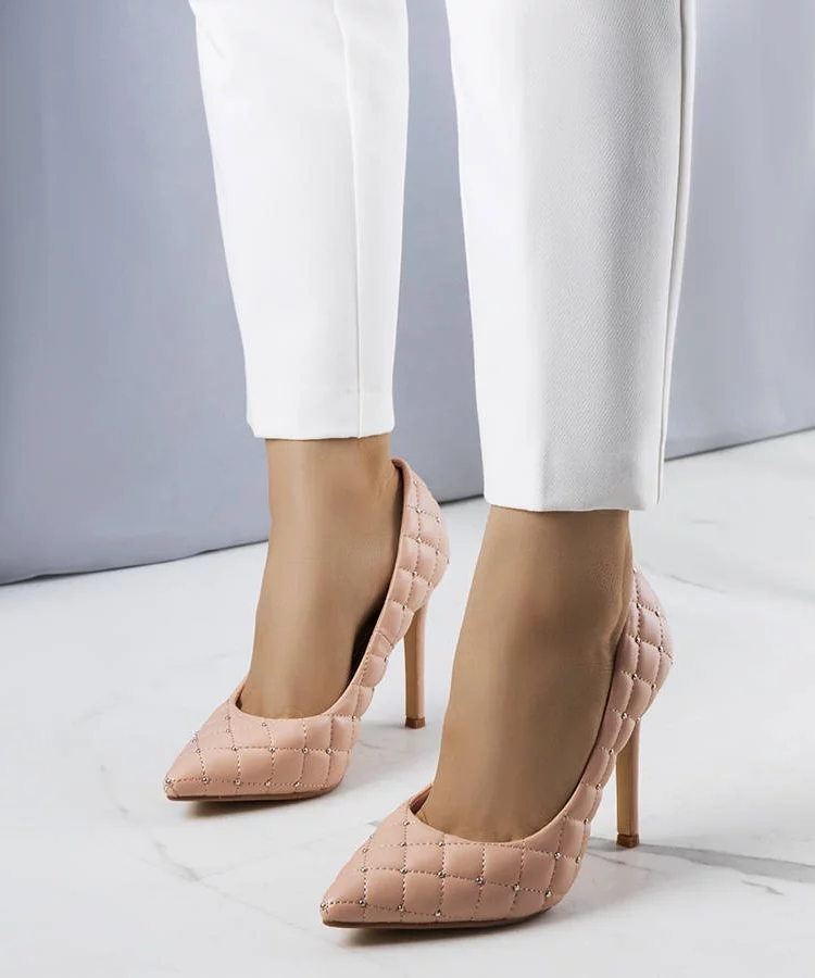 Różowe pikowane szpilki Dayton