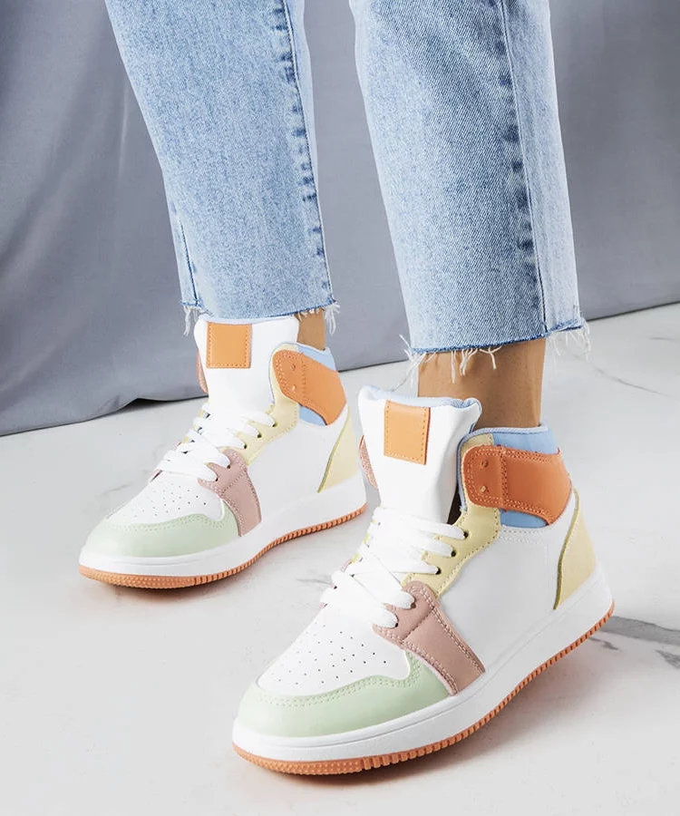 Pomarańczowe sneakersy za kostkę Kari