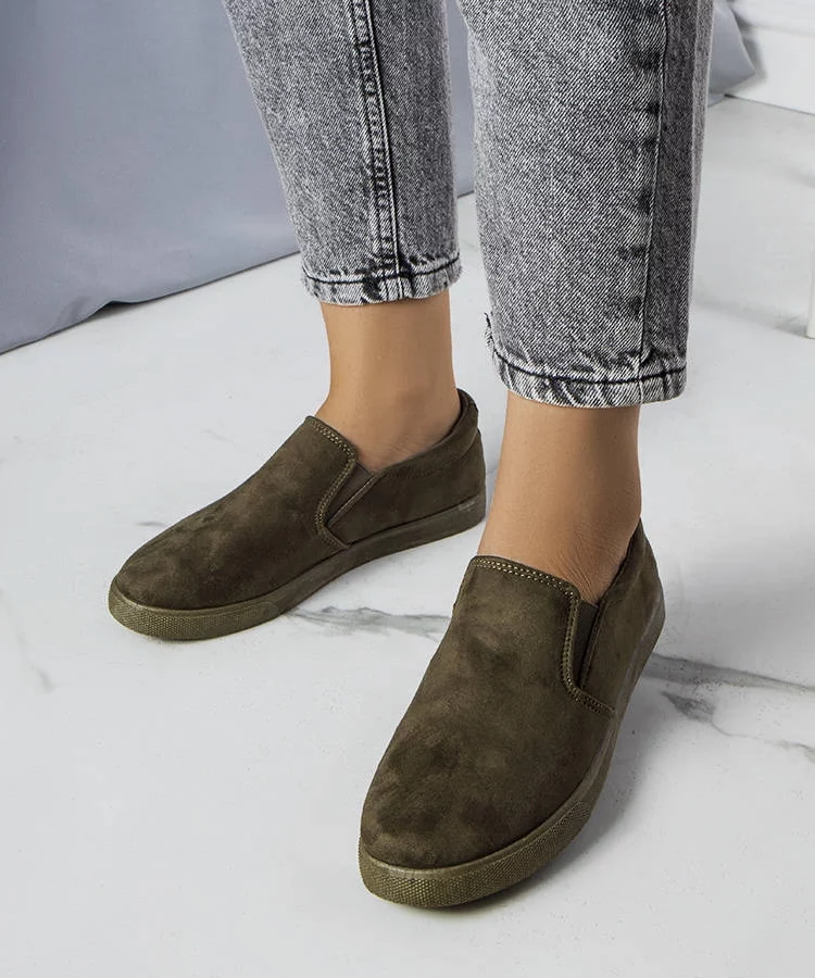 Zielone tenisówki z eko-zamszu Leroy