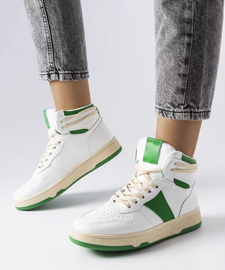 Zielone sneakersy za kostkę Robin