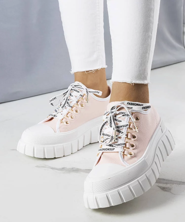 Różowe trampki na platformie Toni