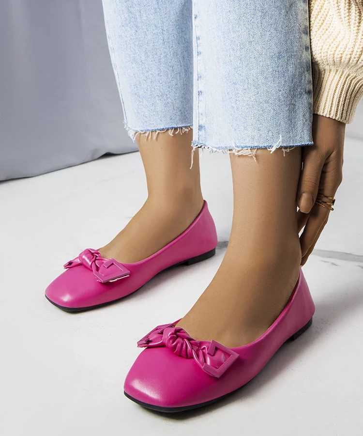 Różowe balerinki z kokardką Tabitha