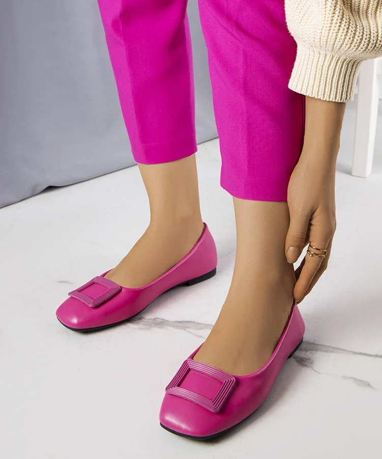 Różowe balerinki z klamerką Sheller