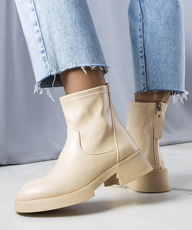 Beżowe klasyczne botki Victoire