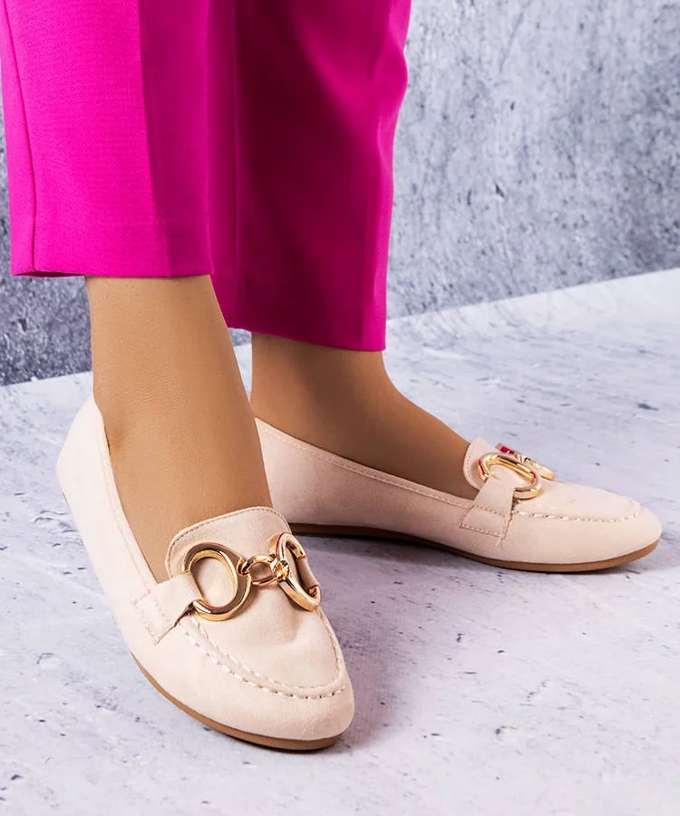 Beżowe klasyczne mokasyny Pitre