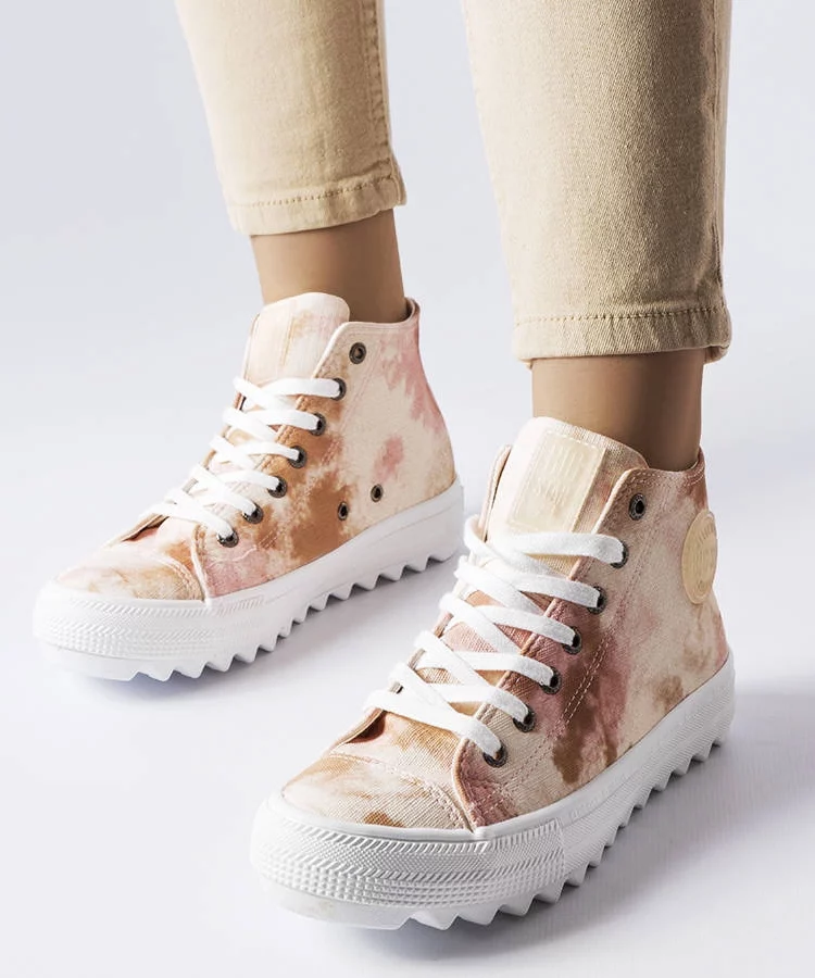 Beżowe wzorzyste trampki Big Star LL274048