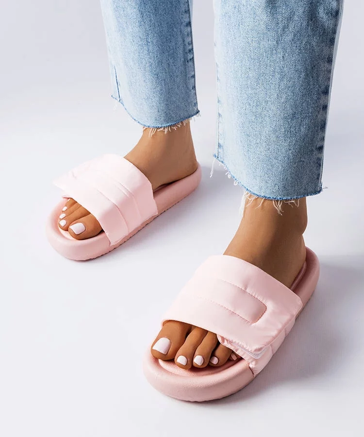 Różowe klapki zapinane na rzep Aleron