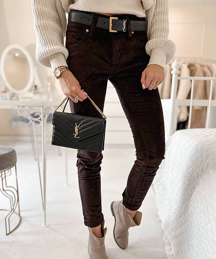 Brązowe spodnie materiałowe Lauzier