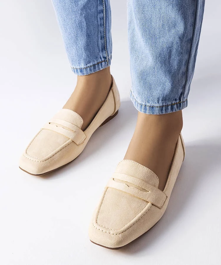 Beżowe mokasyny z eko-zamszu Meilleur