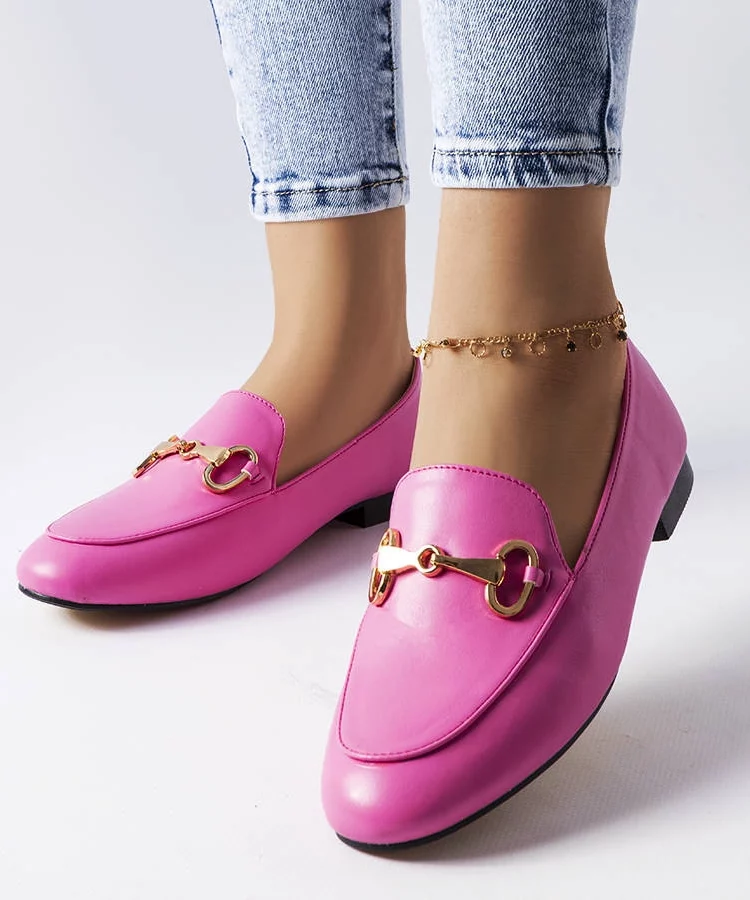 Różowe mokasyny z klamerką Philip