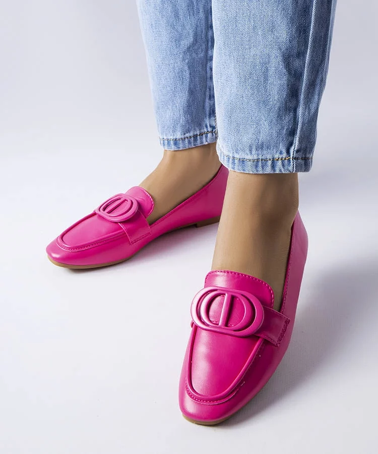 Różowe mokasyny z klamerką Poissonnier