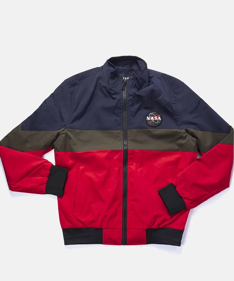 Granatowa męska kurtka ze stójką Marmion