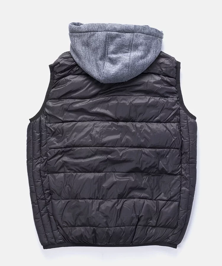 Czarna męska kamizelka z dresowym kapturem Avar