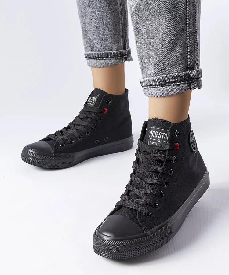 Czarne trampki za kostkę Big Star T274033