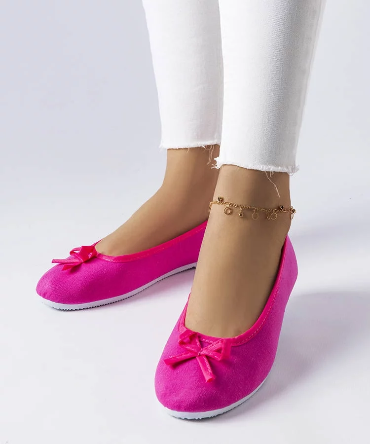 Różowe materiałowe balerinki Gendron