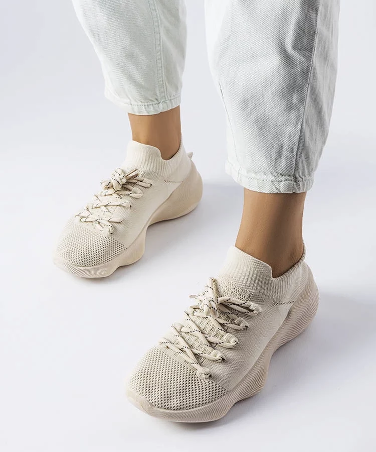 Beżowe buty sportowe damskie Côté