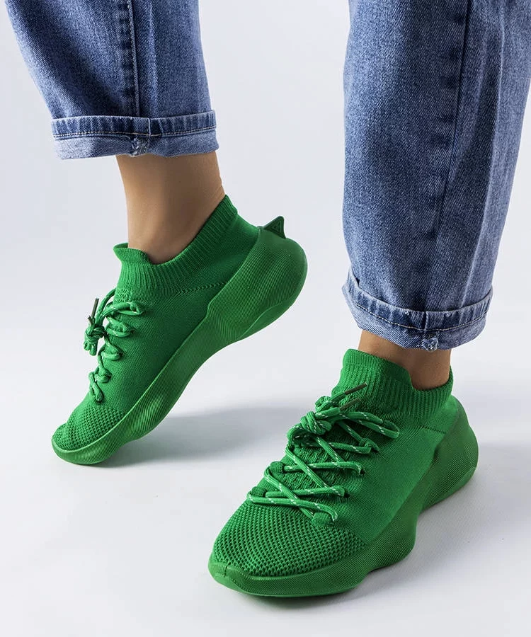 Zielone materiałowe sneakersy Côté