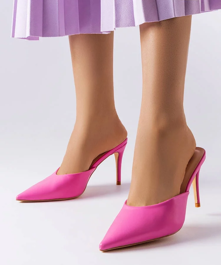 Różowe klapki na szpilce Drainer