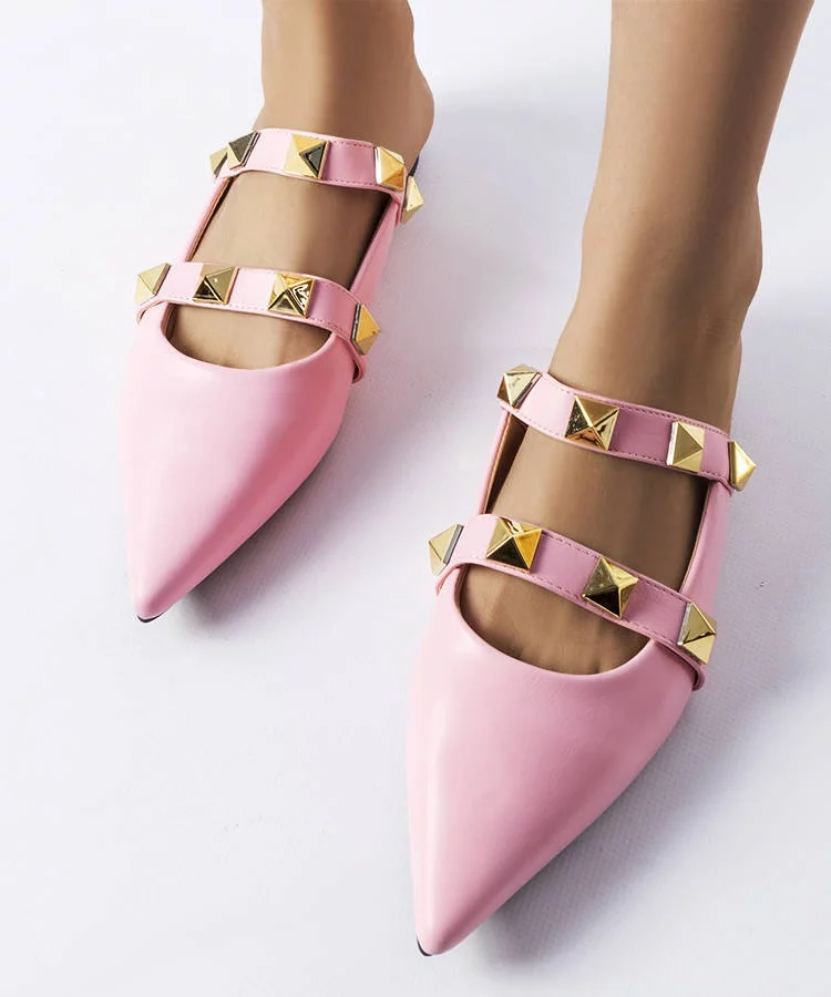 Różowe klapki ze szpiczastym noskiem Ruckman