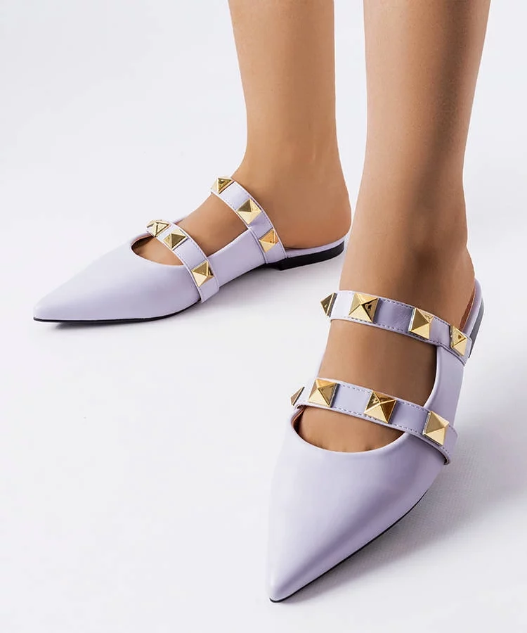 Fioletowe klapki z ćwiekami Ruckman