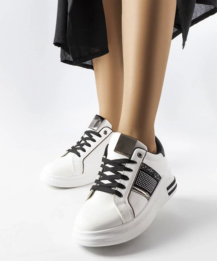 Biało-czarne sneakersy z cyrkoniami Xarles