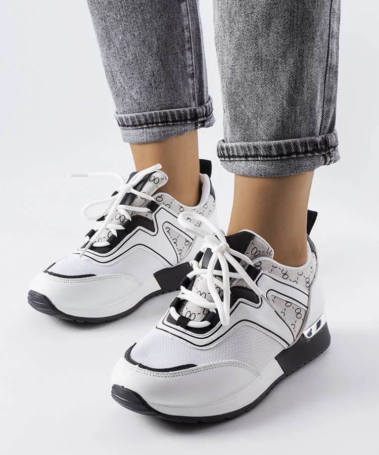 Białe sneakersy ze złotymi elementami Bedord