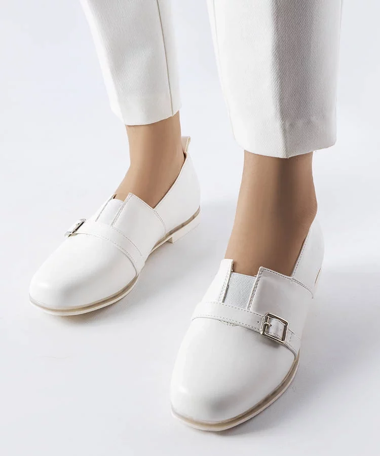 Białe półbuty ze skórzana wkładką Felosa