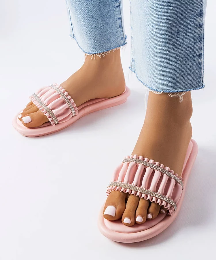 Różowe klapki z cyrkoniami Anapor