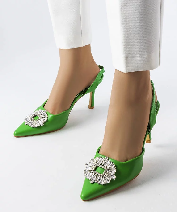 Zielone szpilki z cyrkoniami Moïse