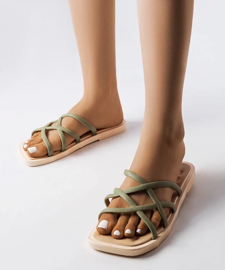 Zielone gumowe klapki Pearlman