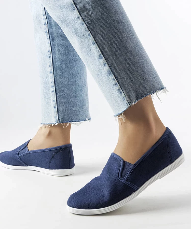 Granatowe materiałowe tenisówki Quincy